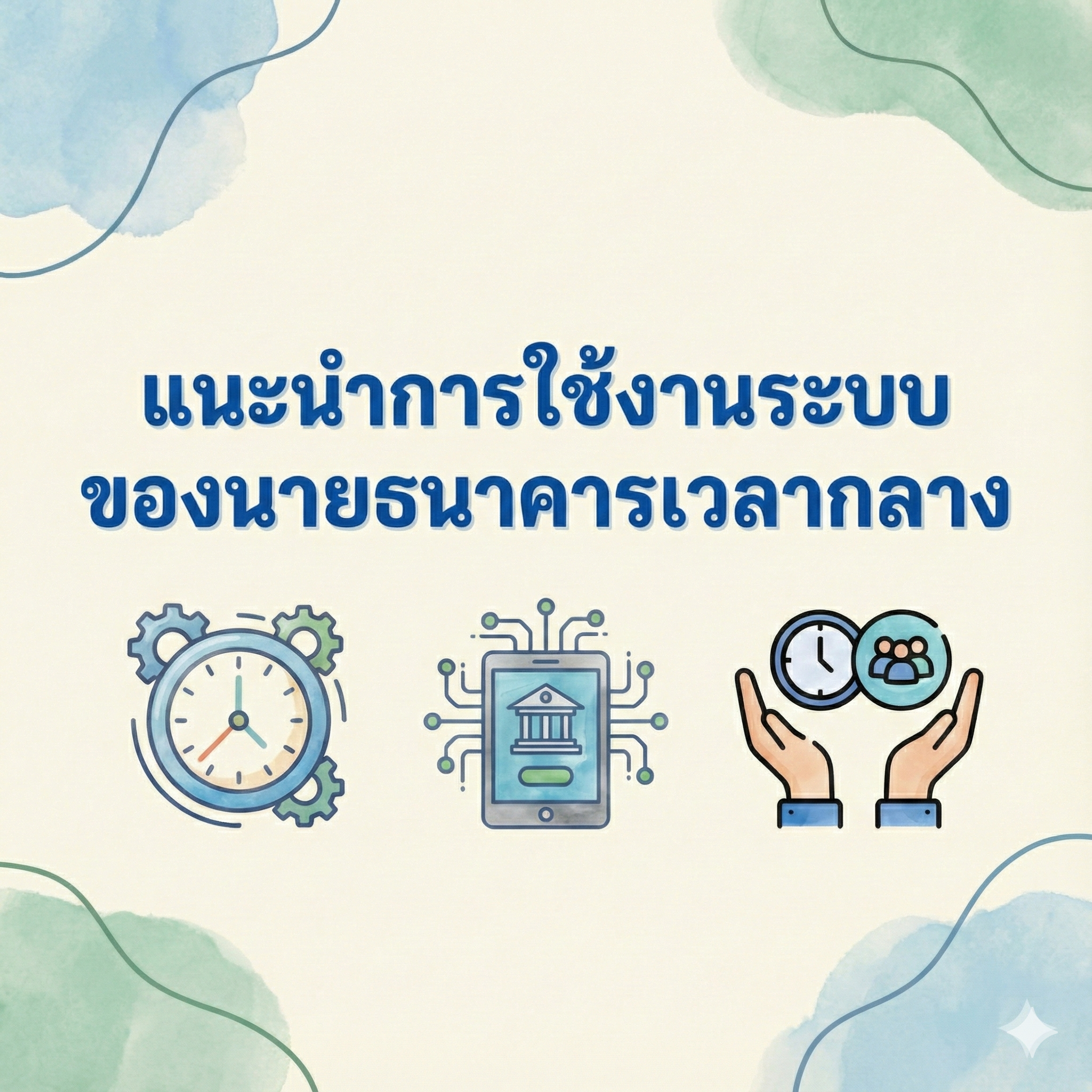 แนะนำการใช้งานระบบของนายธนาคารเวลากลาง